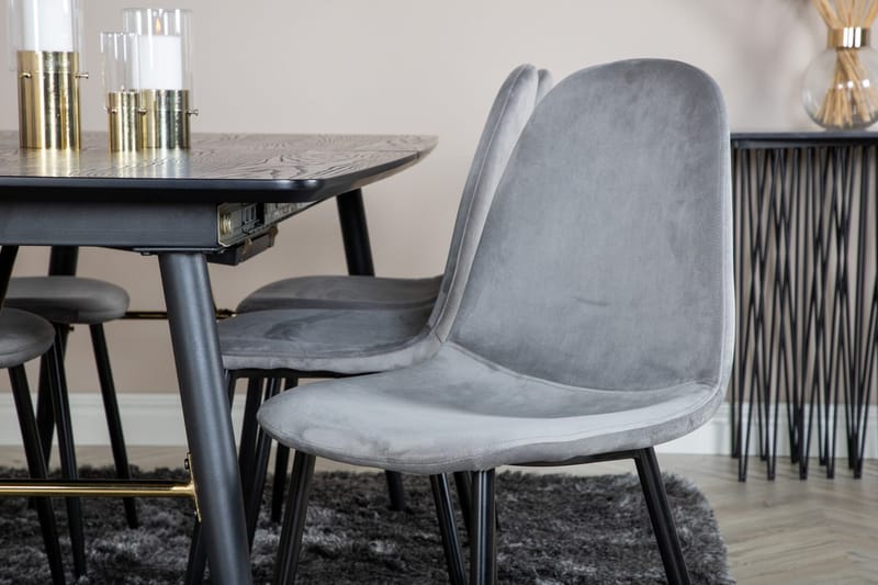 Rektangulär matgrupp Venture Home Grå Svart 6st - Huonekalut - Pöytä & ruokailuryhmä - Ruokailuryhmä