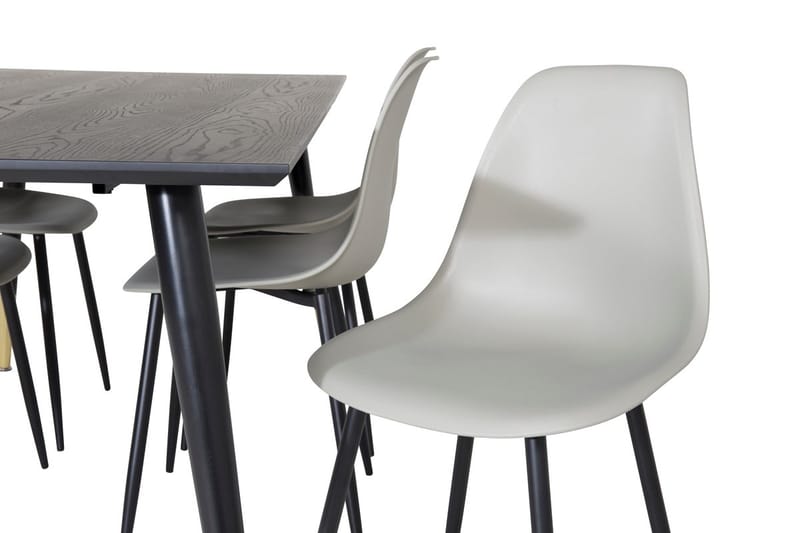 Rektangulär matgrupp Venture Home Grå Svart 6st - Huonekalut - Pöytä & ruokailuryhmä - Ruokailuryhmä