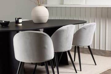 Rektangulär matgrupp Venture Home Grå Svart 6st - Huonekalut - Pöytä & ruokailuryhmä - Ruokailuryhmä
