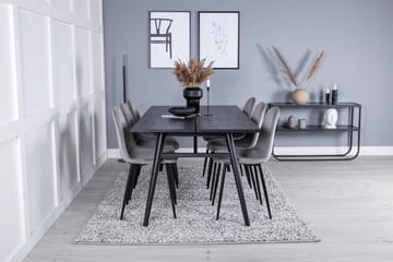 Rektangulär matgrupp Venture Home Grå Svart 6st - Huonekalut - Pöytä & ruokailuryhmä - Ruokailuryhmä