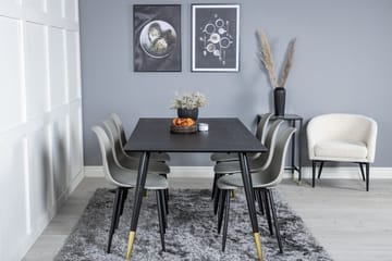 Rektangulär matgrupp Venture Home Grå Svart 6st - Huonekalut - Pöytä & ruokailuryhmä - Ruokailuryhmä