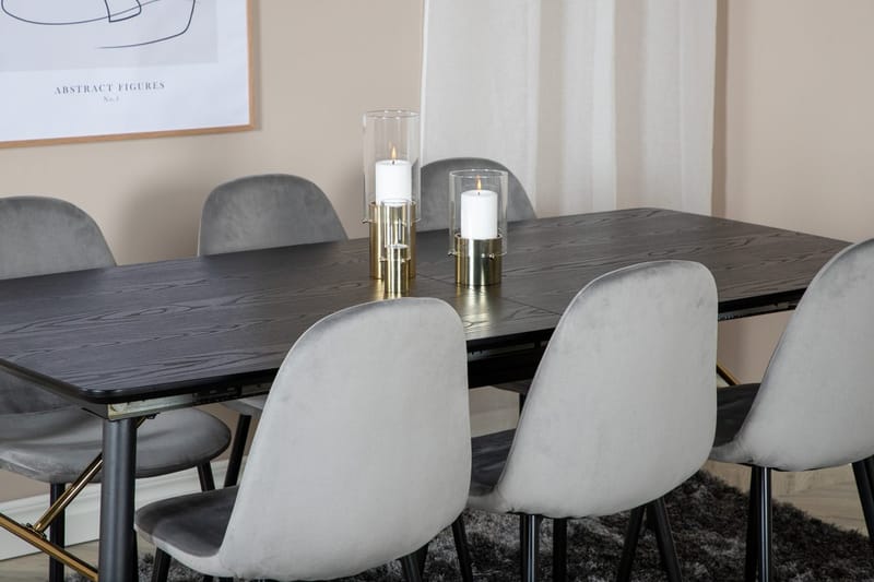 Rektangulär matgrupp Venture Home Grå Svart 6st - Huonekalut - Pöytä & ruokailuryhmä - Ruokailuryhmä