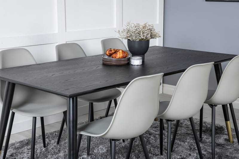 Rektangulär matgrupp Venture Home Grå Svart 6st - Huonekalut - Pöytä & ruokailuryhmä - Ruokailuryhmä