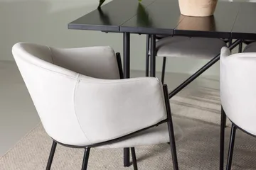 Rektangulär matgrupp Venture Home Grå Svart 6st - Huonekalut - Pöytä & ruokailuryhmä - Ruokailuryhmä