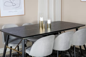 Rektangulär matgrupp Venture Home Grå Svart Mässing - Huonekalut - Pöytä & ruokailuryhmä - Ruokailuryhmä