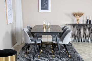 Rektangulär matgrupp Venture Home Grå Svart Mässing - Huonekalut - Pöytä & ruokailuryhmä - Ruokailuryhmä