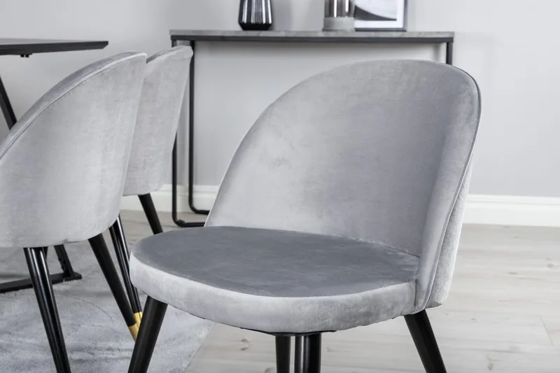 Rektangulär matgrupp Venture Home Grå Svart Mässing
