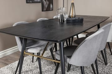 Rektangulär matgrupp Venture Home Grå Svart Svart - Huonekalut - Pöytä & ruokailuryhmä - Ruokailuryhmä
