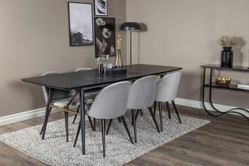 Rektangulär matgrupp Venture Home Grå Svart Svart - Huonekalut - Pöytä & ruokailuryhmä - Ruokailuryhmä