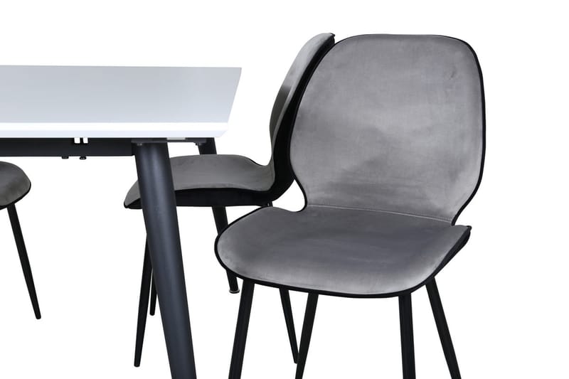 Rektangulär matgrupp Venture Home Grå Vit 4st - Huonekalut - Pöytä & ruokailuryhmä - Ruokailuryhmä
