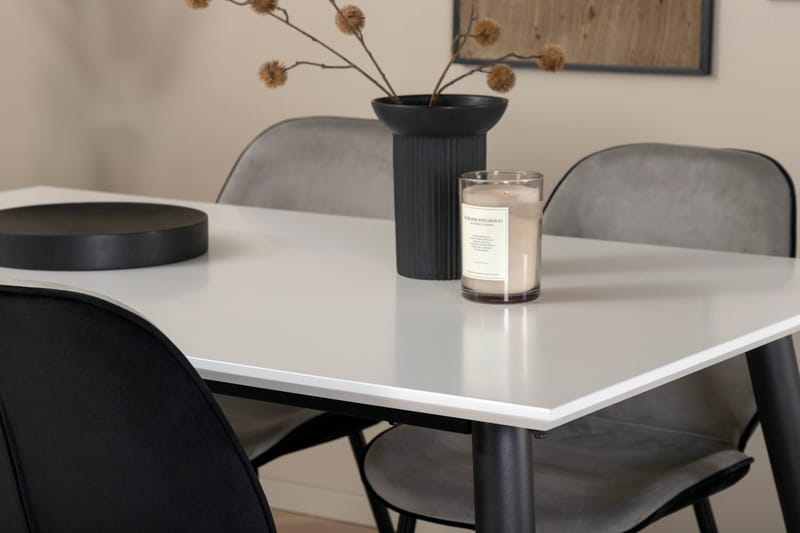 Rektangulär matgrupp Venture Home Grå Vit 4st - Huonekalut - Pöytä & ruokailuryhmä - Ruokailuryhmä