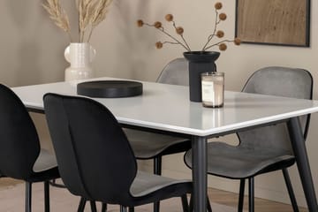 Rektangulär matgrupp Venture Home Grå Vit 4st - Huonekalut - Pöytä & ruokailuryhmä - Ruokailuryhmä