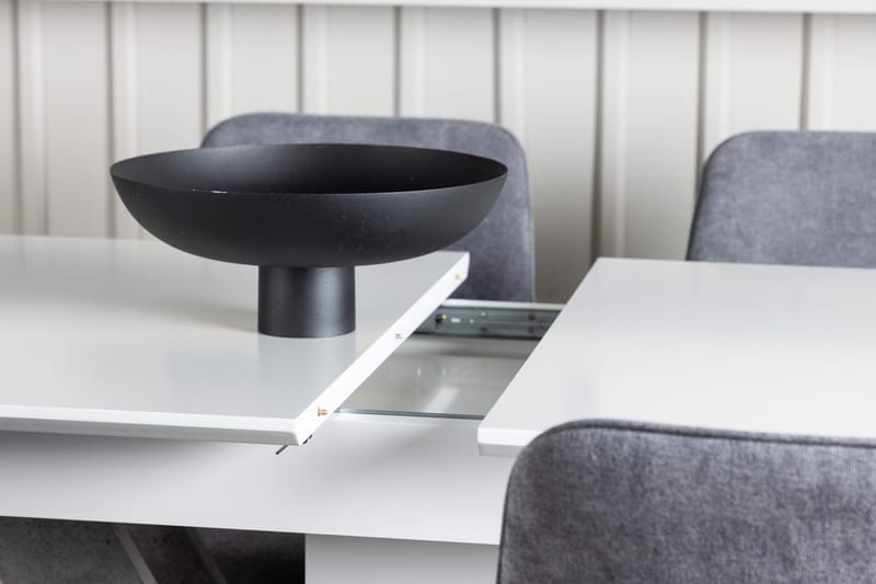 Rektangulär matgrupp Venture Home Grå Vit 4st - Huonekalut - Pöytä & ruokailuryhmä - Ruokailuryhmä