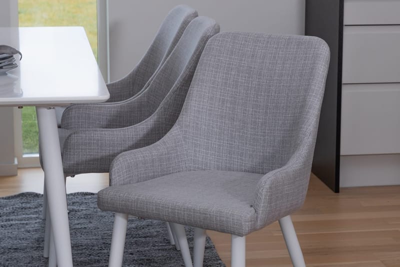 Rektangulär matgrupp Venture Home Grå Vit 6st - Huonekalut - Pöytä & ruokailuryhmä - Ruokailuryhmä