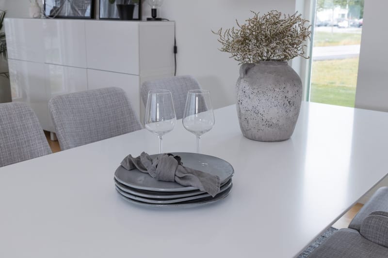 Rektangulär matgrupp Venture Home Grå Vit 6st - Huonekalut - Pöytä & ruokailuryhmä - Ruokailuryhmä