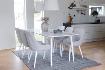 Rektangulär matgrupp Venture Home Grå Vit 6st - Huonekalut - Pöytä & ruokailuryhmä - Ruokailuryhmä