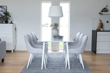 Rektangulär matgrupp Venture Home Grå Vit 6st - Huonekalut - Pöytä & ruokailuryhmä - Ruokailuryhmä
