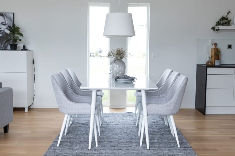 Rektangulär matgrupp Venture Home Grå Vit 6st - Huonekalut - Pöytä & ruokailuryhmä - Ruokailuryhmä