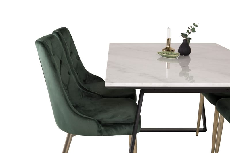 Rektangulär matgrupp Venture Home Grön Svart 4st - Huonekalut - Pöytä & ruokailuryhmä - Ruokailuryhmä