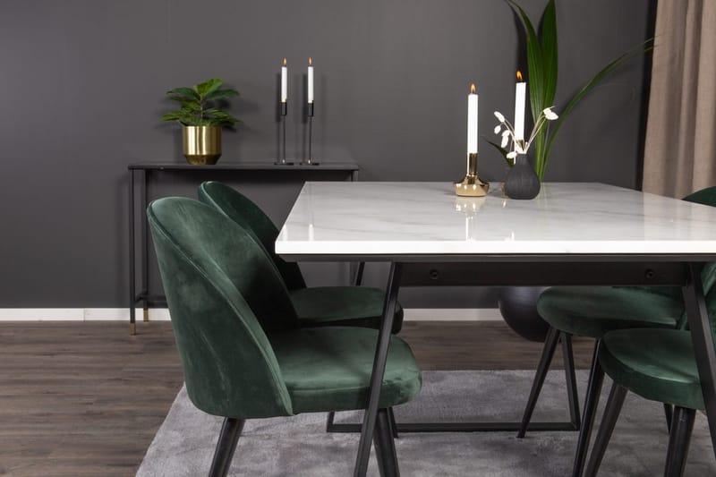Rektangulär matgrupp Venture Home Grön Svart 4st