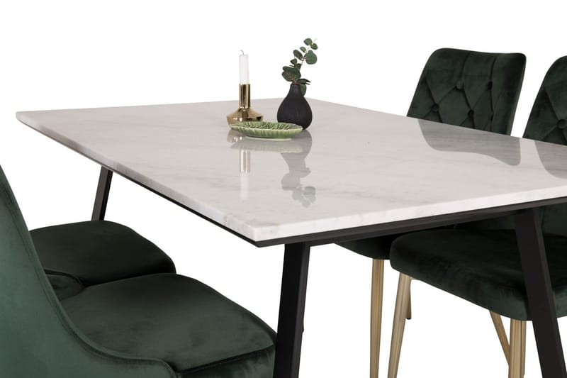 Rektangulär matgrupp Venture Home Grön Svart 4st - Huonekalut - Pöytä & ruokailuryhmä - Ruokailuryhmä