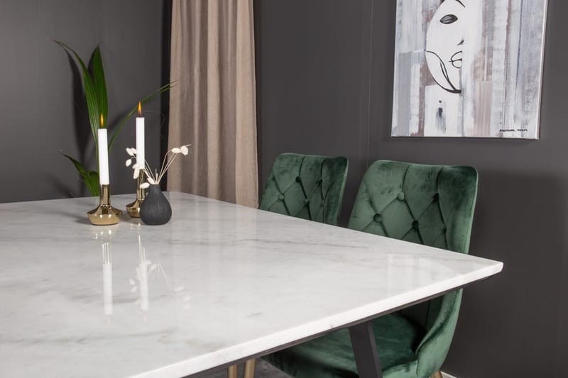 Rektangulär matgrupp Venture Home Grön Svart 4st - Huonekalut - Pöytä & ruokailuryhmä - Ruokailuryhmä