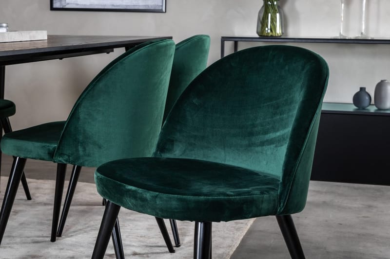 Rektangulär matgrupp Venture Home Grön Svart 6st - Huonekalut - Pöytä & ruokailuryhmä - Ruokailuryhmä