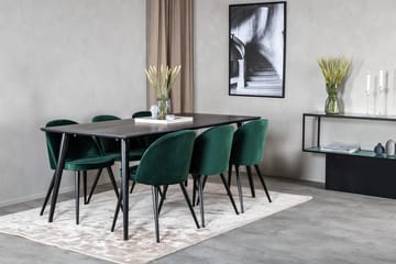 Rektangulär matgrupp Venture Home Grön Svart 6st - Huonekalut - Pöytä & ruokailuryhmä - Ruokailuryhmä