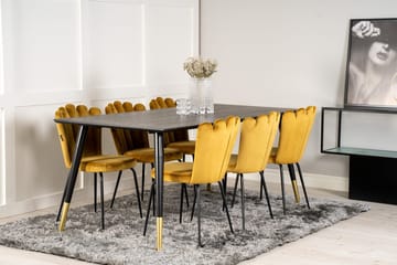 Rektangulär matgrupp Venture Home Gul Svart 6st - Huonekalut - Pöytä & ruokailuryhmä - Ruokailuryhmä