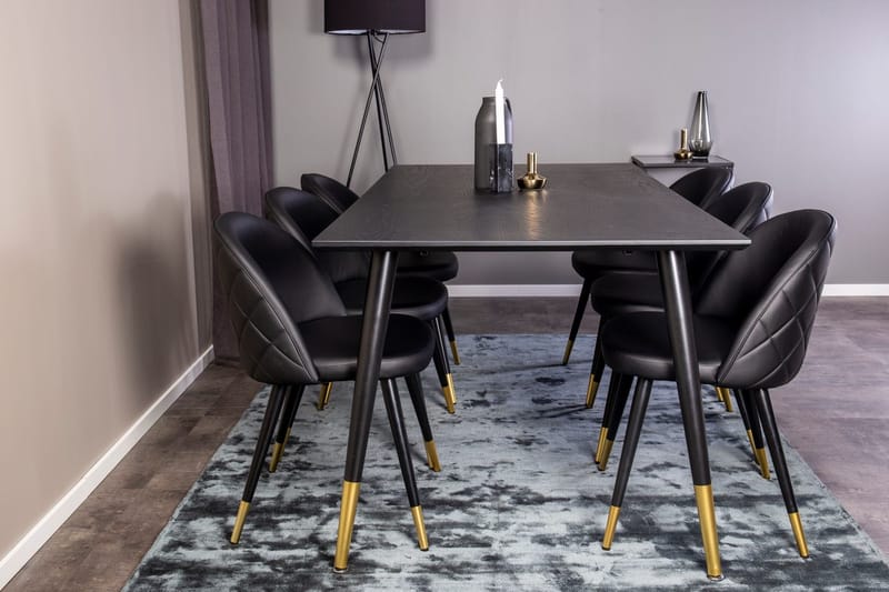 Rektangulär matgrupp Venture Home Guld - Huonekalut - Pöytä & ruokailuryhmä - Ruokailuryhmä