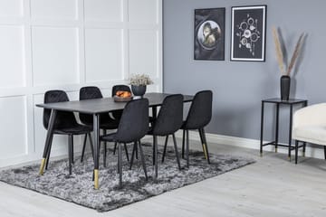 Rektangulär matgrupp Venture Home Guld - Huonekalut - Pöytä & ruokailuryhmä - Ruokailuryhmä