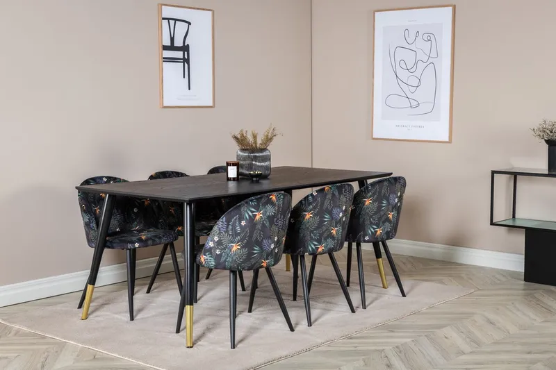 Rektangulär matgrupp Venture Home Guld