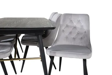 Rektangulär matgrupp Venture Home Ljusgrå Svart 6st - Ljusgrå och svart - Huonekalut - Pöytä & ruokailuryhmä - Ruokailuryhmä
