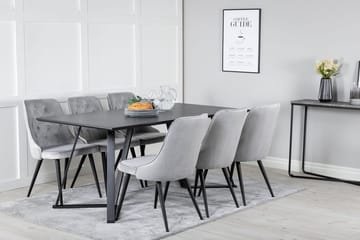 Rektangulär matgrupp Venture Home Ljusgrå Svart 6st - Huonekalut - Pöytä & ruokailuryhmä - Ruokailuryhmä