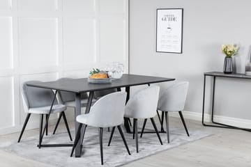 Rektangulär matgrupp Venture Home Ljusgrå Svart 6st - Huonekalut - Pöytä & ruokailuryhmä - Ruokailuryhmä
