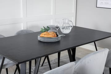 Rektangulär matgrupp Venture Home Ljusgrå Svart 6st - Huonekalut - Pöytä & ruokailuryhmä - Ruokailuryhmä