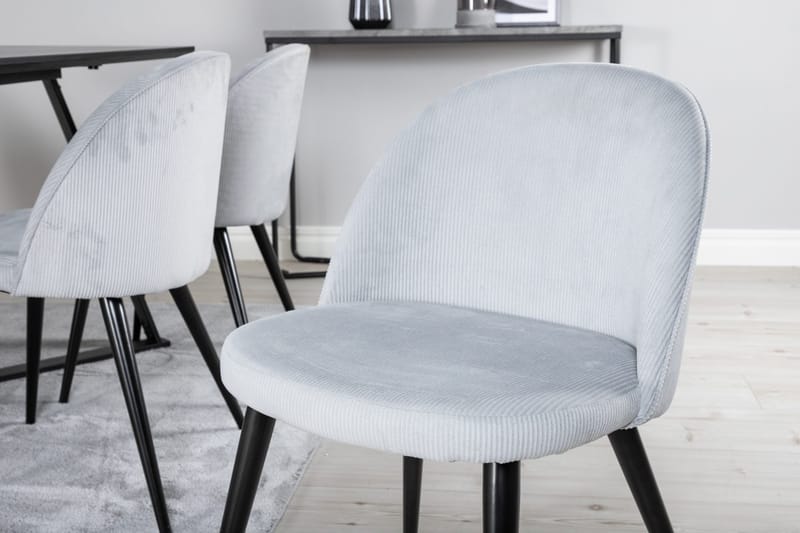 Rektangulär matgrupp Venture Home Ljusgrå Svart 6st - Huonekalut - Pöytä & ruokailuryhmä - Ruokailuryhmä