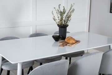 Rektangulär matgrupp Venture Home Ljusgrå Vit 6st - Vaaleanharmaa, valkoinen - Huonekalut - Pöytä & ruokailuryhmä - Ruokailuryhmä