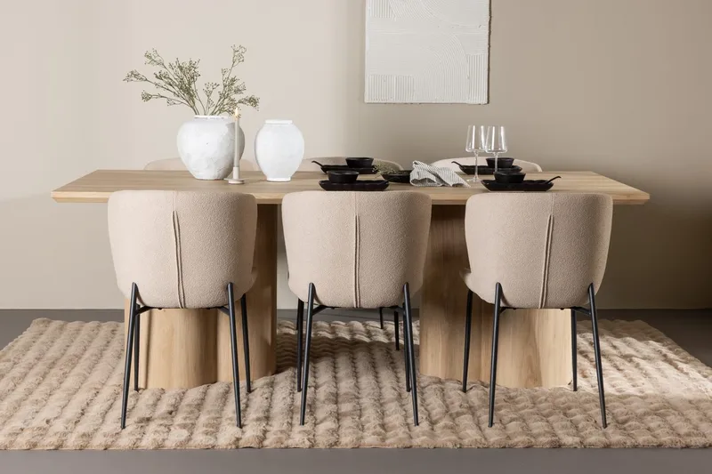 Rektangulär matgrupp Venture Home Ljust trä