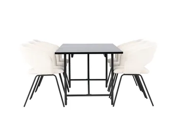 Rektangulär matgrupp Venture Home Offwhite Svart 6st - Huonekalut - Pöytä & ruokailuryhmä - Ruokailuryhmä