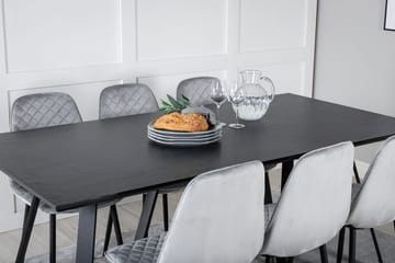 Rektangulär matgrupp Venture Home Svart 6st - Huonekalut - Pöytä & ruokailuryhmä - Ruokailuryhmä