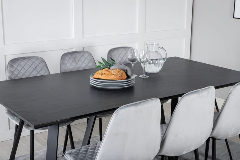 Rektangulär matgrupp Venture Home Svart 6st - Huonekalut - Pöytä & ruokailuryhmä - Ruokailuryhmä