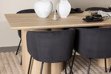 Rektangulär matgrupp Venture Home Svart Ljust trä 6st - Huonekalut - Pöytä & ruokailuryhmä - Ruokailuryhmä