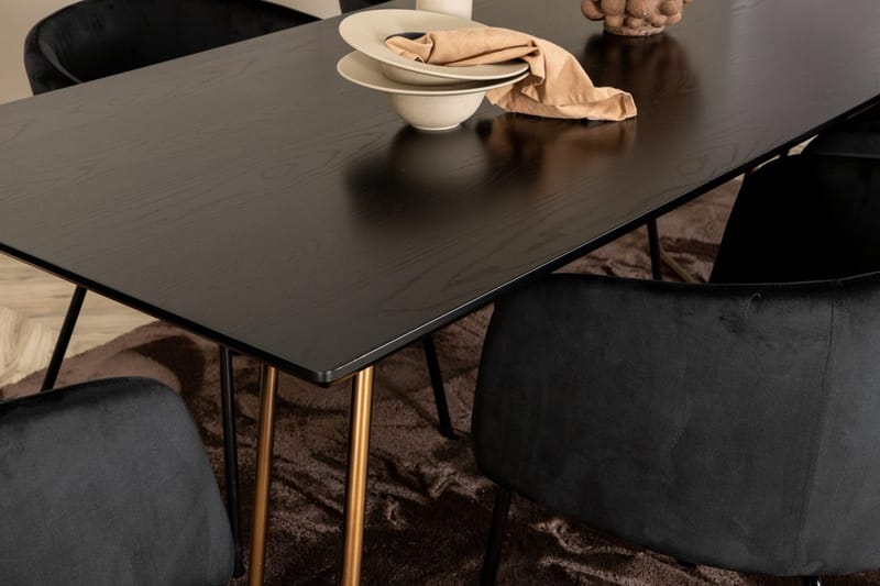 Rektangulär matgrupp Venture Home Svart Mässing - Huonekalut - Pöytä & ruokailuryhmä - Ruokailuryhmä
