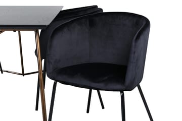 Rektangulär matgrupp Venture Home Svart Mässing - Huonekalut - Pöytä & ruokailuryhmä - Ruokailuryhmä