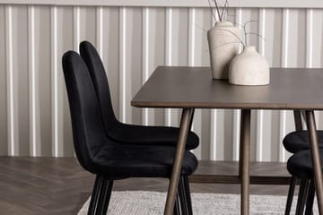 Rektangulär matgrupp Venture Home Svart Mörkbrun 4st - Tummanruskea - Huonekalut - Pöytä & ruokailuryhmä - Ruokailuryhmä
