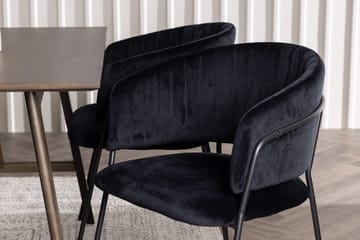 Rektangulär matgrupp Venture Home Svart Mörkbrun 4st - Huonekalut - Pöytä & ruokailuryhmä - Ruokailuryhmä