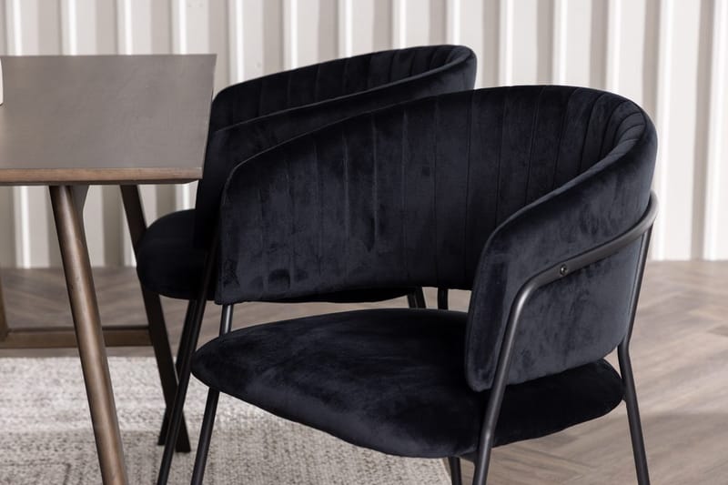 Rektangulär matgrupp Venture Home Svart Mörkbrun 4st - Huonekalut - Pöytä & ruokailuryhmä - Ruokailuryhmä