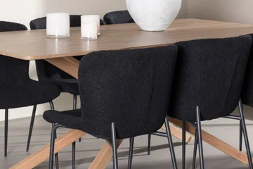 Rektangulär matgrupp Venture Home Svart Mocka 6st - Huonekalut - Pöytä & ruokailuryhmä - Ruokailuryhmä