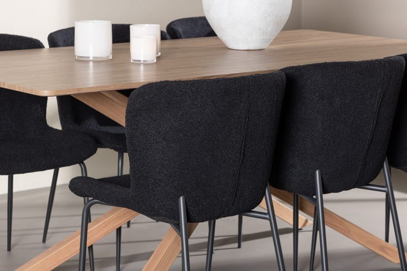 Rektangulär matgrupp Venture Home Svart Mocka 6st - Huonekalut - Pöytä & ruokailuryhmä - Ruokailuryhmä